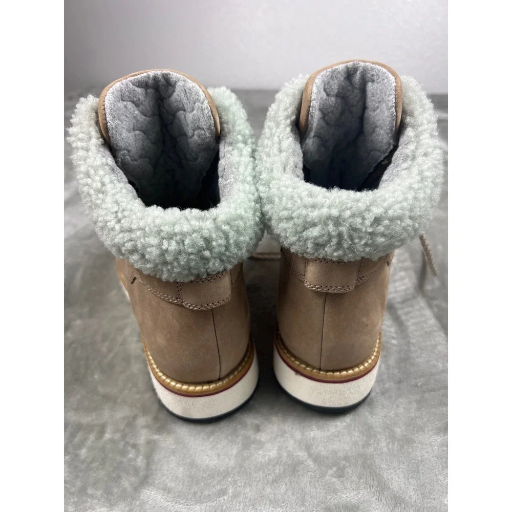 Cole Haan GrandExplore Waterproof Shearling Hiking Boots Tan Nubuck Womens‎ 9